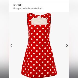 NEW Posse Alice Polka-Dot Linen Minidress